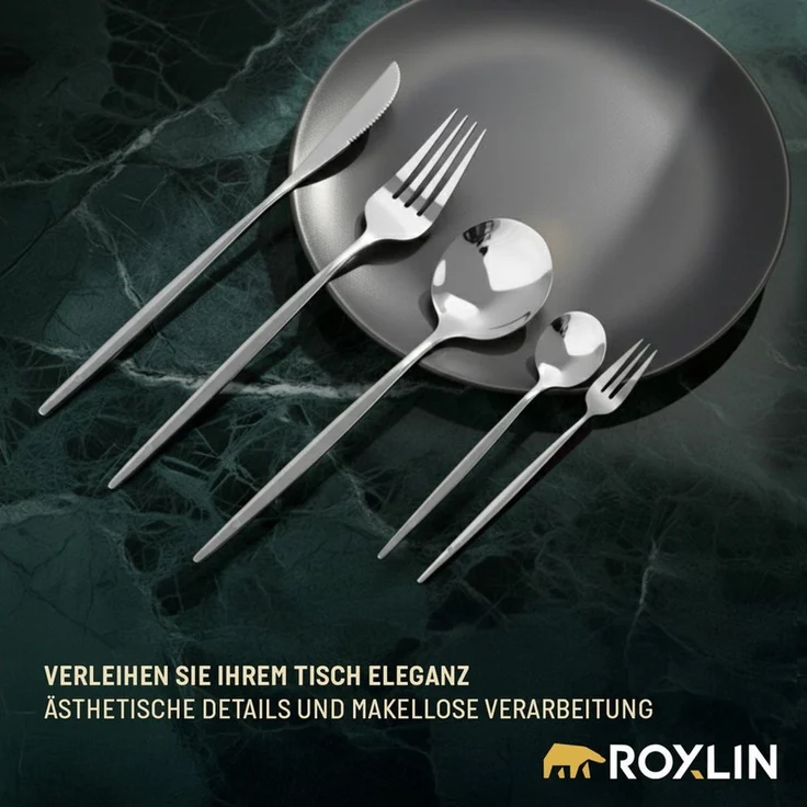 Roxlin Besteck-Set 30-teiliges Edelstahl-Besteckset modern & elegant 4 Farbe – Bild 1