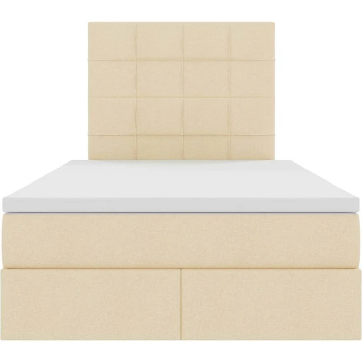 vidaXL LED-Speicherbett mit Matratze Creme 120 x 190 cm Stoff 3372406 – Bild 8