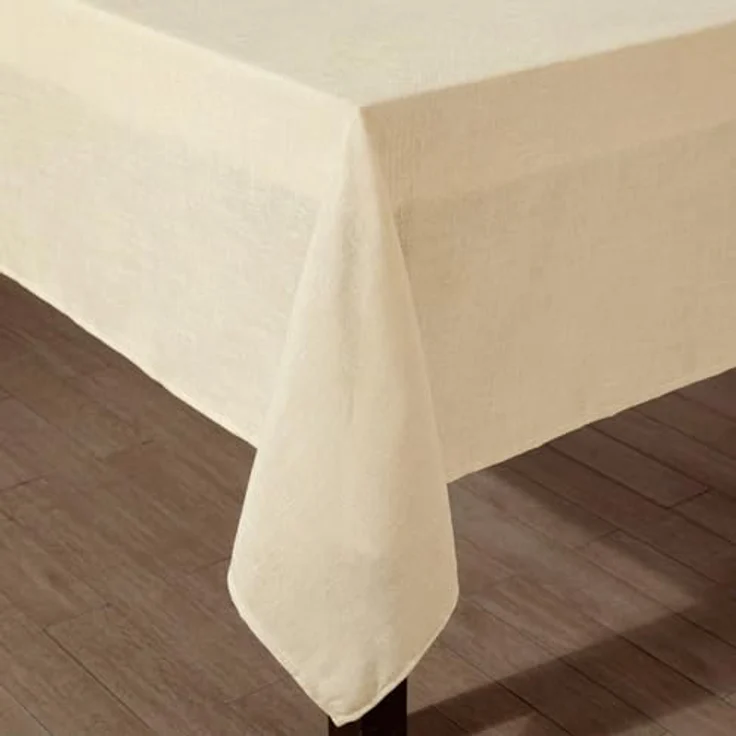 Laura Ashley Harper Luxuriöse Glatte Stoff-Tischdecke für formelle oder legere Abendessen, Urlaub, Bankett, Hochzeit oder Party, 152,4x213,4 cm, Gelb – Bild 7