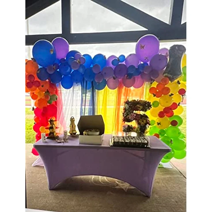 WPM 6-teiliges Regenbogen-Fenstervorhang-Set für Spielzimmer, Kinderzimmer, Schlafzimmer, Limettengrün, Orange, Rot, Weiß, Hellgelb, Marineblau, Vorhänge für Kinder (213,4 cm lang) – Bild 10