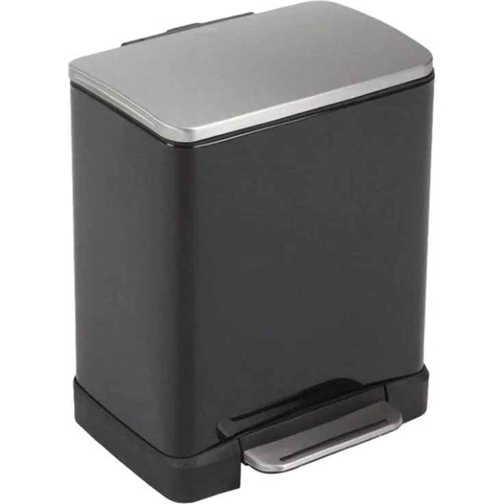 Pedaleimer EKO E-cube schwarz pulverbeschichteter Stahl 20 l Kunststoff-Inneneinsatz Soft-Close