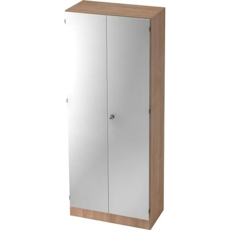 Garderobenschrank 5 Ordnerhöhen, SG Nussbaum / Silber