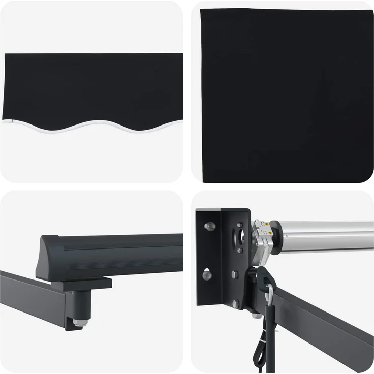 vidaXL Elektrische ausziehbare Markise Schwarz 4 x 3 m 3420151 – Bild 6