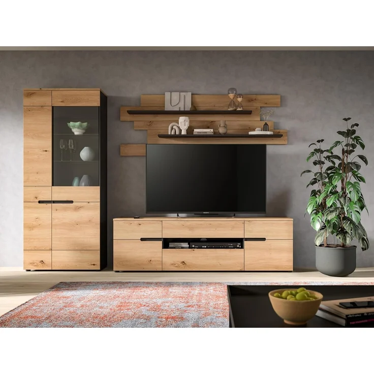 Wohnkombination (B/H/T: 280x190x44 cm) in Artisan Nachbildung – Bild 6