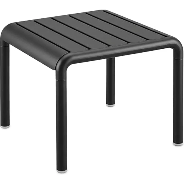 Spetebo Beistelltisch Garten Beistelltisch quadratisch schwarz Belastbarkeit bis 50 kg (Anzahl, 1-St, Stück), Wetterfest und UV-beständig