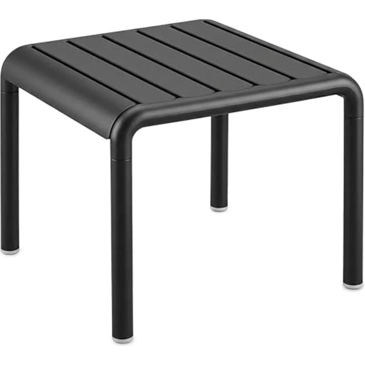 Spetebo Beistelltisch Garten Beistelltisch quadratisch schwarz Belastbarkeit bis 50 kg (Anzahl, 1-St, Stück), Wetterfest und UV-beständig – Bild 1