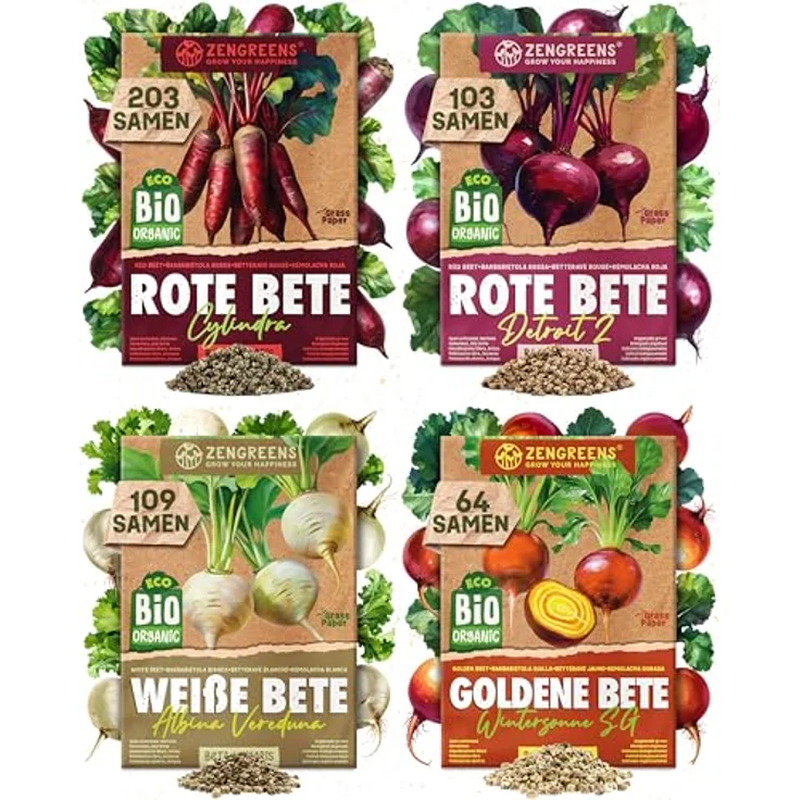 ZenGreens® - Bio Bunte Betesamen im 6er Set - 6 Bunte Bete Samen für den einfachen Anbau im Garten, Balkon oder Hochbeet - Pflanzensamen - Saatgut – Bild 13
