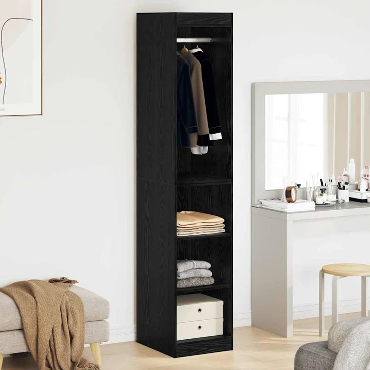 vidaXL Kleiderschrank mit Regal Schwarz Eichen-Optik 41 x 48 x 102 cm 879647 – Bild 3
