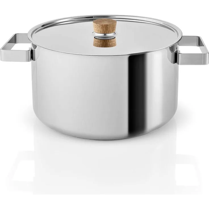 Eva Solo Nordic kitchen Topf, Kochtopf, Universaltopf, Suppentopf, Fleischtopf, Kochen, Edelstahl, Eiche, 6 L, 281260