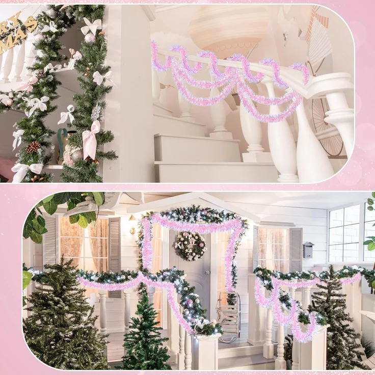4 m Weihnachtsdekoration, Baumform, hängend, Gold, Innen & Außen, 2m pro Teil – Bild 4
