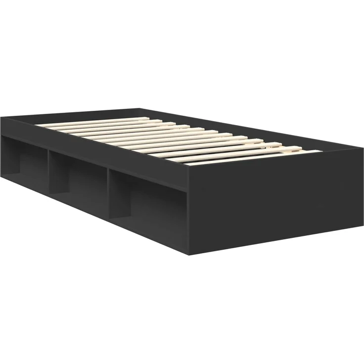 vidaXL Bettrahmen Schwarz 90 x 200 cm Massives Kiefernholz 3412534 – Bild 4