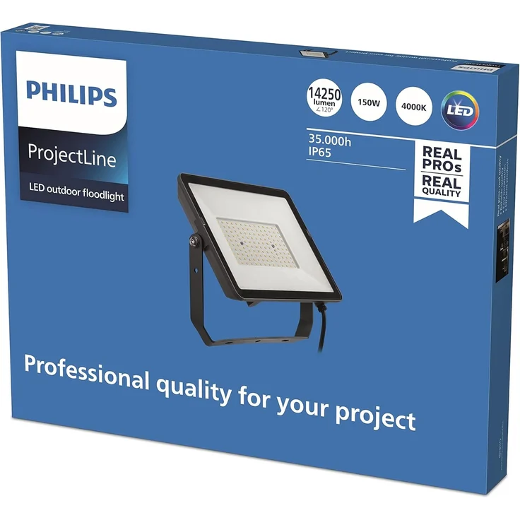 Philips ProjectLine Flutlicht, 150W, 4000K, schwarz – Bild 2