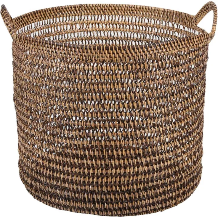 Rattan Korb Eda Braun mit Henkel L – Bild 4