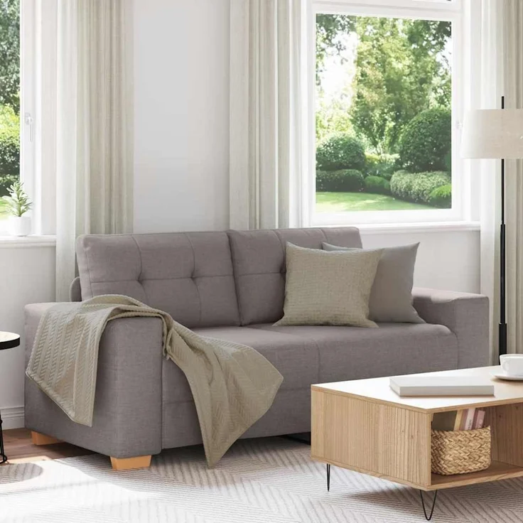 vidaXL Loveseat-Sofa Taupe 180x77x82 cm Stoff 4105084 – Bild 1