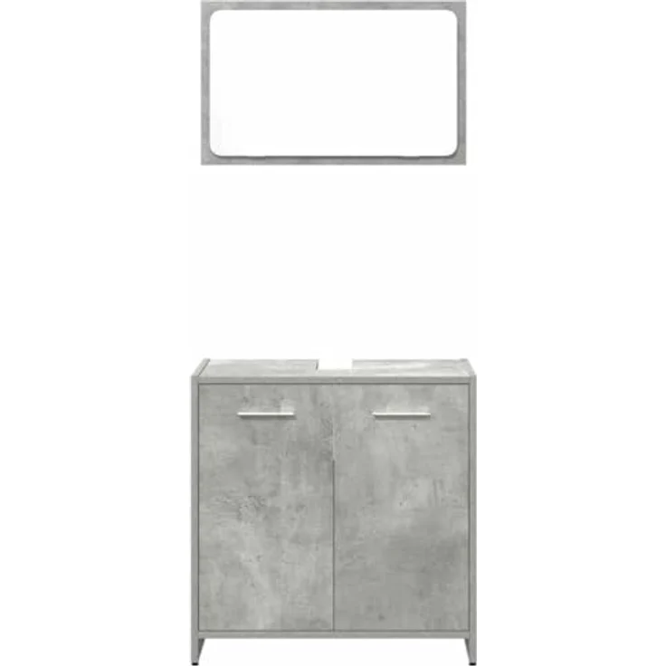 vidaXL 3-tlg. Badmöbel-Set Betongrau Holzwerkstoff 3324851 – Bild 8
