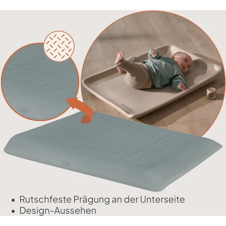 Lionelo Megs Wickelauflage für Wickeltische, wasserdicht, waschbar, multifunktional, weicher PU-Schaum, ca. 50x70 cm, sicher, rutschfest, Designer – Bild 7