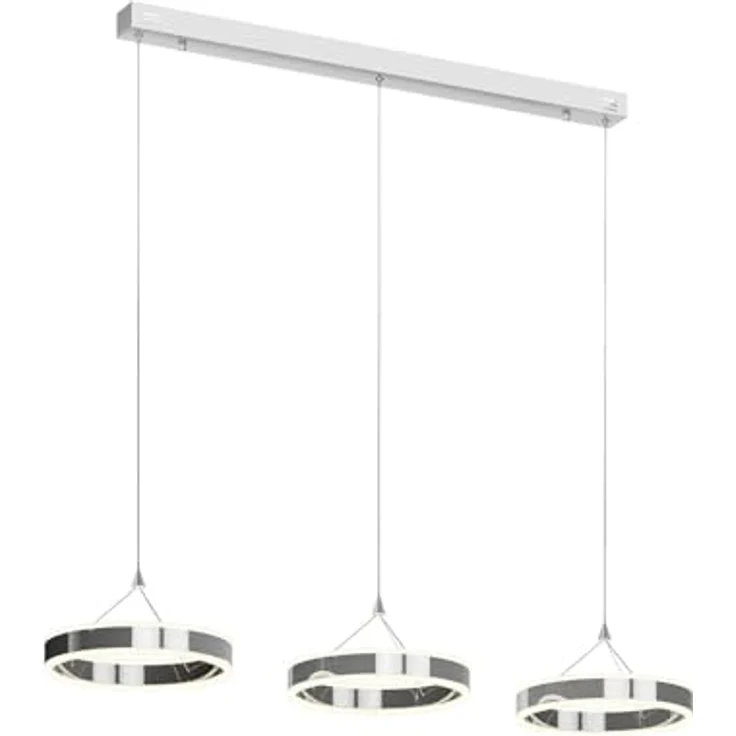 LUCANDE LED-Pendellampe Lyani, 115cm, 3-flg., dimmbar, chrom – Bild 1