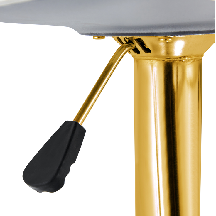 Bartisch-Set mit 2 Hockern, Glastisch Ø 89 cm, höhenverstellbare und drehbare Hocker – Bild 10