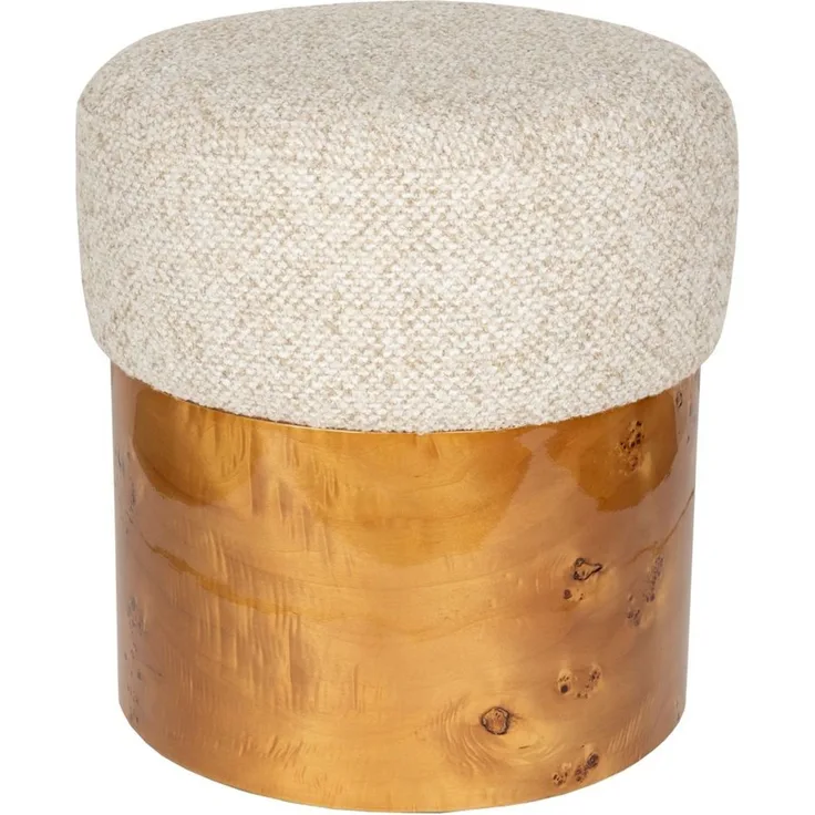 Holzhocker Burlin Beige aus Eukalyptusholz von Dutchbone im Boho-Stil