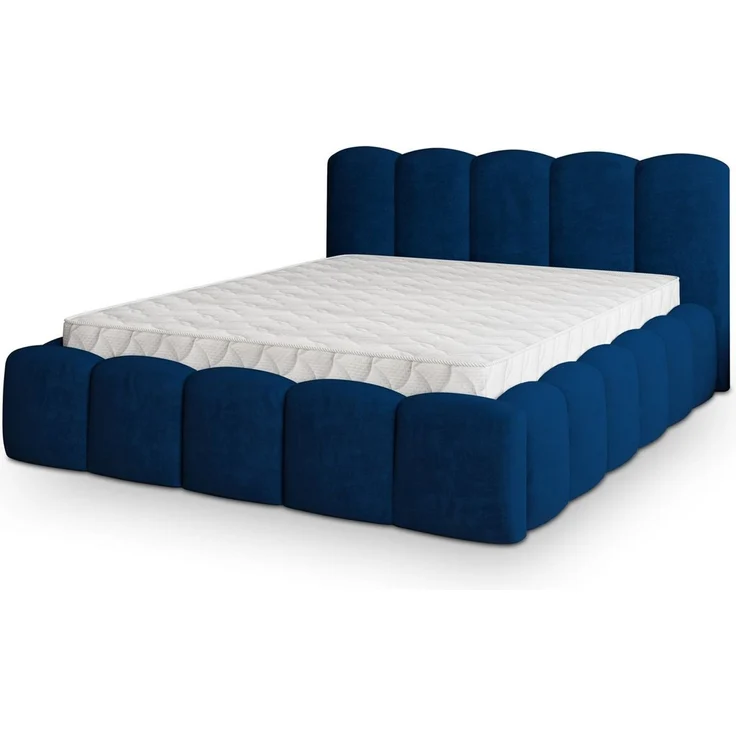 Masseno Polsterbett FALINA 180x200 cm blau (mit Bettkasten und Lattenrost) – Bild 2