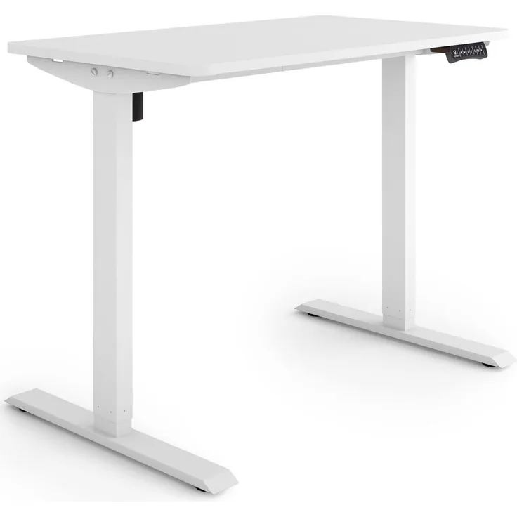 ESMART Germany ETX-121WW 100x60 cm Weiß Ergonomischer Steh-Sitz-Schreibtisch Stufenlos elektrisch höhenverstellbar 73,5-123,5cm 3X Memory Aktivitätserinnerung Soft-Start/Stopp Schnelle Montage