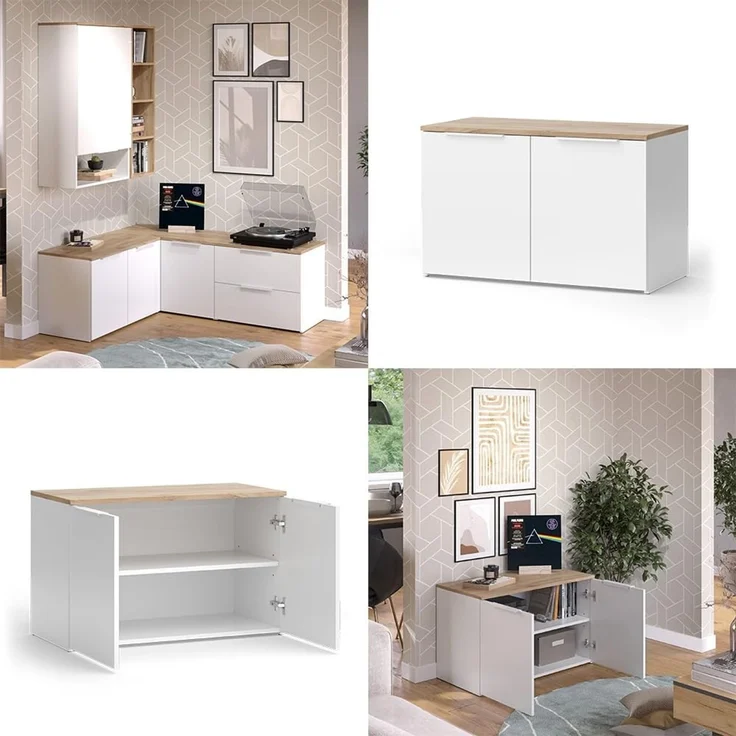 Vicco 'Wido' Kommode mit 2 Türen, Holzspannplatte weiß, 80 x 50 x 40 cm – Bild 8