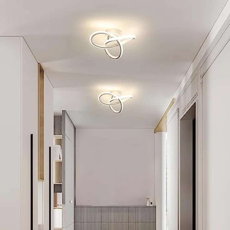 Comely LED Deckenleuchte, 22W 2500LM Deckenlampe Natürliches Weiß 4500K, Modern Küchenlampe aus Aluminium LED Schlafzimmerlampe Weiß für Flur Küche Balkon Studio, Durchmesser 24cm – Bild 3