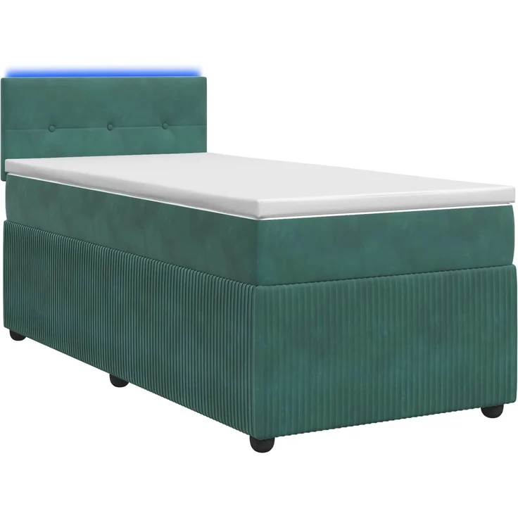 vidaXL Boxspringbett mit Matratze Dunkelgrün 90 x 190 cm Samt 3453050 – Bild 2