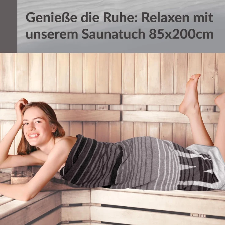 Lashuma Saunatuch XXl Handtuch Oslo, Frottee (1-St), großes Liegtuch Saunahandtuch für Damen und Herren 85x200 cm – Bild 2
