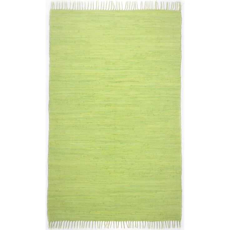 Theko | Dhurry Teppich aus 100% Baumwolle Flachgewebe Teppich Happy Cotton | handgewebt | Farbe: Grün | 160x230 cm