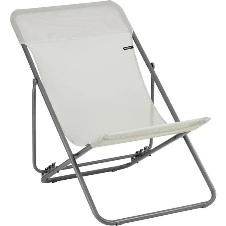 Lafuma Mobilier - Mehrpositions-Liegestuhl Maxi TRANSAT - Widerstandsfähiges Batyline®-Gewebe - Faltbarer Liegestuhl für Terrasse und Garten - 4 Positionen, Höchster Komfort, Frankreich - Roggenbeige