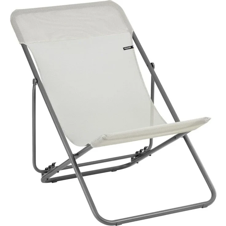 Lafuma Mobilier - Mehrpositions-Liegestuhl Maxi TRANSAT - Widerstandsfähiges Batyline®-Gewebe - Faltbarer Liegestuhl für Terrasse und Garten - 4 Positionen, Höchster Komfort, Frankreich - Roggenbeige