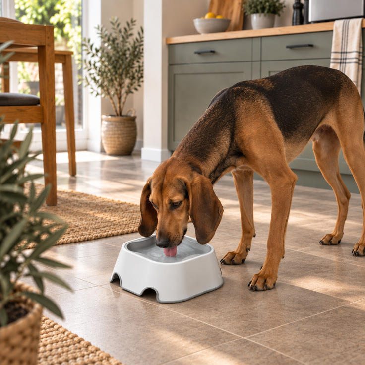 belviona 2-in-1 Anti-Schlabber-Napf, Wassernapf & Anti-Schling-Napf für Hunde und Katzen, rutschfest, 1 L – Bild 2