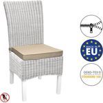 Beautissu Stuhlkissen 6er Set Loft SK Stuhlkissen Natur, 45 x 40 x 5 cm, Stuhlpolster mit Bändern Sitzkissen für Stühle, rutschfest