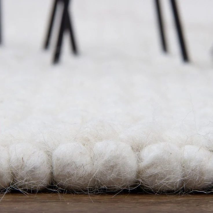 Consilio Concept Designteppich WOOLY Teppich Wohnzimmer Wolle Designer Natur Vegan, Kugelteppich, Filzkugelteppich, Wollteppich – Bild 3