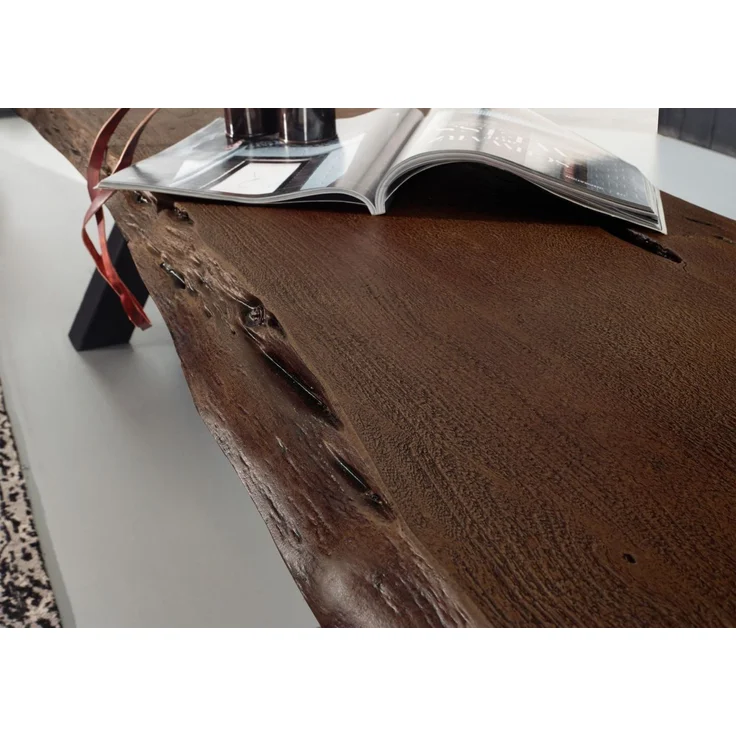 Bank Akazie 180x38x46 braun lackiert IRON LABEL #156 – Bild 5