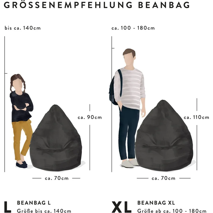 Sitting Point Sitzsack Fluffy L ca. 120 Liter Salbei – Bild 2