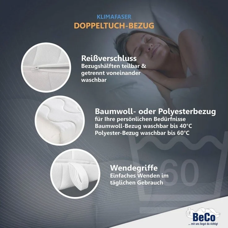 7-Zonen Matratze Double DeLuxe: TÜV-geprüft & Made in Germany 80x200 H4 – Bild 3