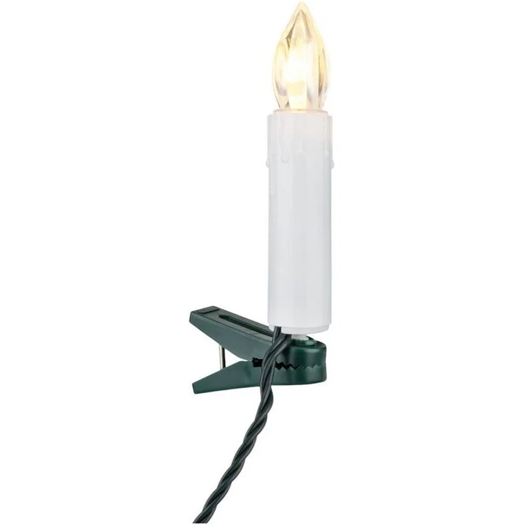 F-H-S International LED-Christbaumkerzen, 30-flammig, Baumkerzen weiß 7cm warmweiß 6/18h Timer 14,5m – Bild 2