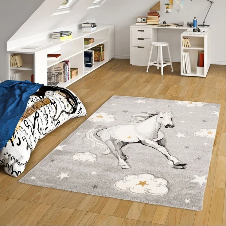 Pergamon Kinderteppich Kinder Teppich Maui Kids Pferd Sterne, Rechteckig, Höhe: 13 mm – Bild 2