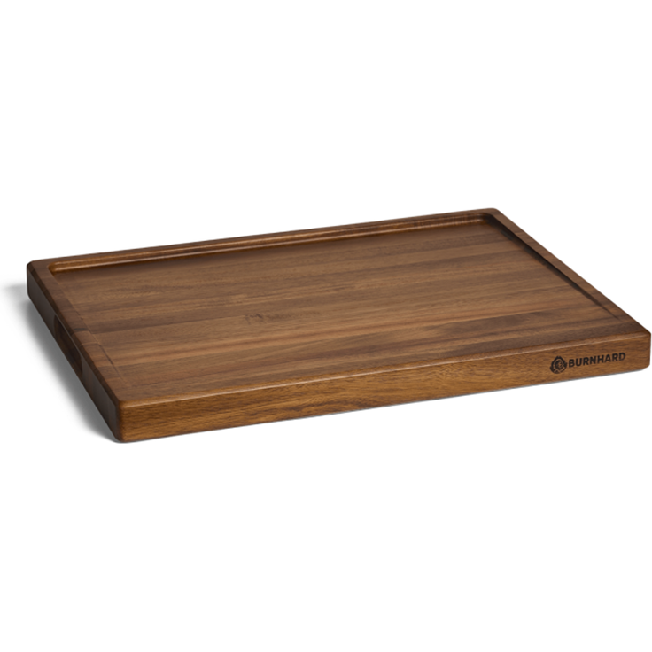 BURNHARD Schneidebrett aus Akazienholz – extra großes XXL Küchenbrett (52 x 38 cm) mit Saftrille, Griffmulden & rutschfestem Stand - braun - #946443