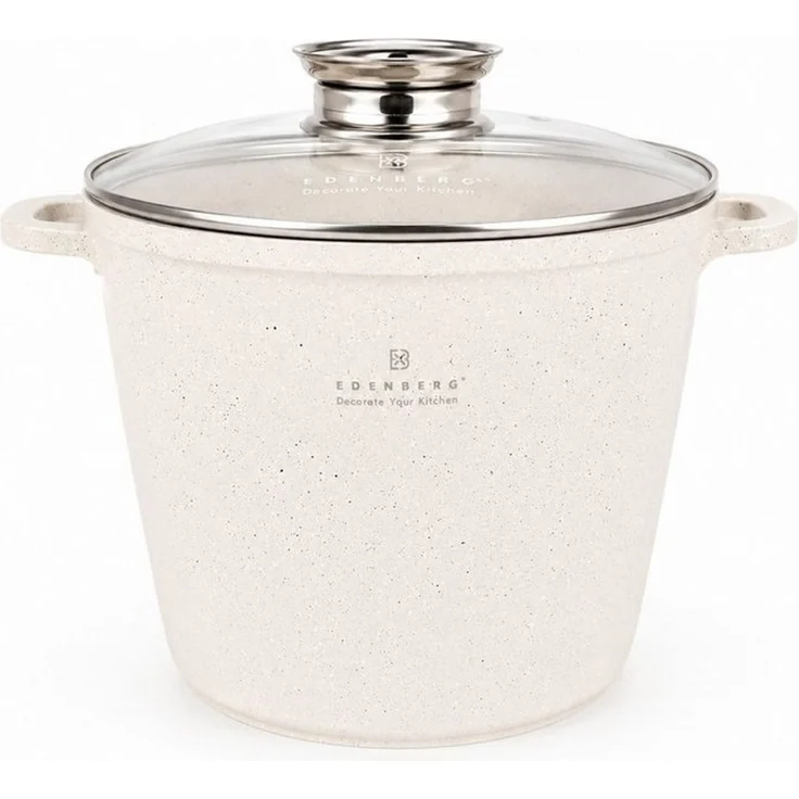 Edenberg Kochtopf 6,2L Wunderschöne, große beigefarbene Töpfe mit Steinbeschichtung, Keramik, Aluminium, Edelstahl, Aluminiumguss (Dank seines eleganten Designs, der hochwertigen Verarbeitung und des großzügigen Fassungsvermögens ist dieser Topf zudem ... – Bild 2