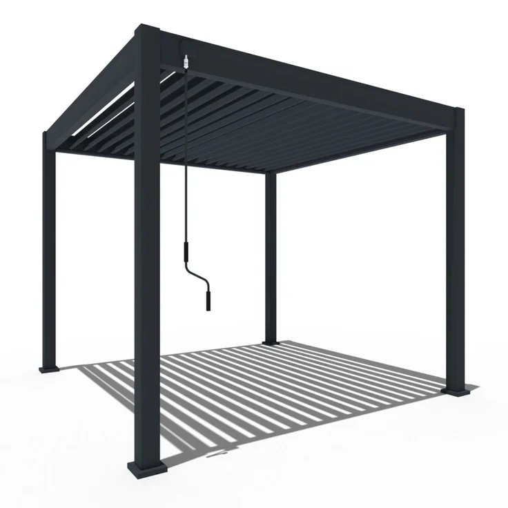 Weide Classic | Pergola Aluminium freistehend | 3 x 3 M | Lamellendach anthrazit – Bild 1
