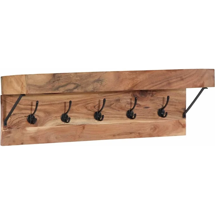 vidaXL Garderobenständer 73 x 19 x 23 cm Braun Massivholz Akazie 4102746 – Bild 2