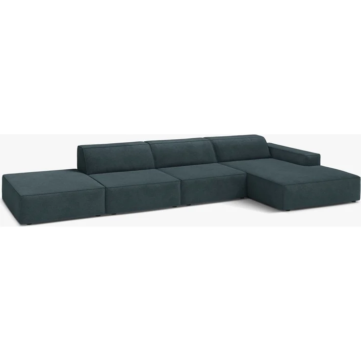 Micadoni Ecksofa Jodie 5-Sitzer Strukturierter Stoff Liberty Dunkel Petrol Rechts – Bild 6