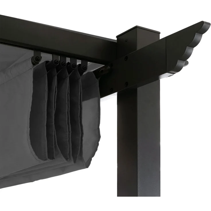 Mendler 'HWC-N93' Pergola, stabiles 8cm-Gestell mit Schiebedach UV50+ 3x3 m, Aluminium, Anthrazit – Bild 5