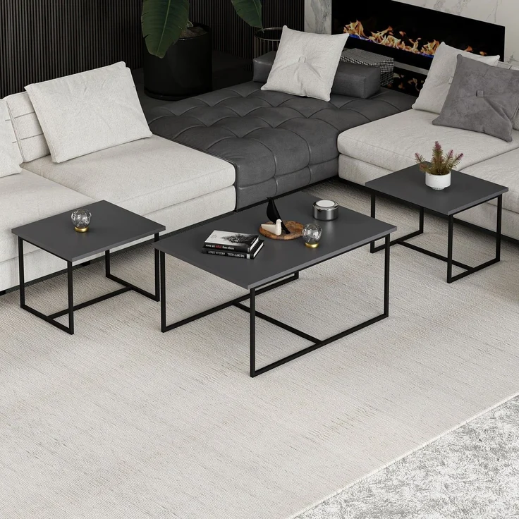 Skye Decor 'Levada - 9305' Couchtisch, Anthrazit, 90,45 x 37,42 x 60,52 cm – Bild 3