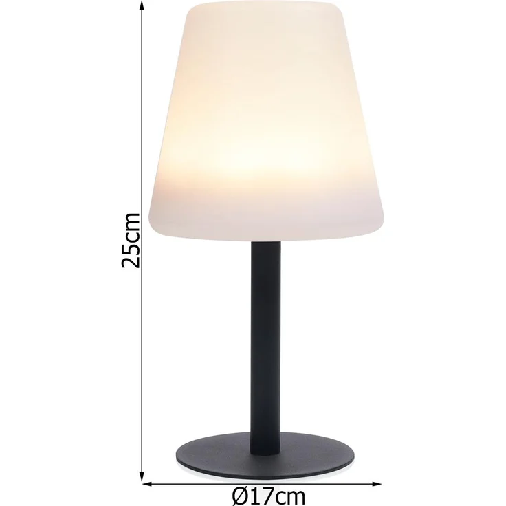 Solar Tischleuchte Outdoor, per USB & Solar aufladbar, Höhe 25cm – Bild 3