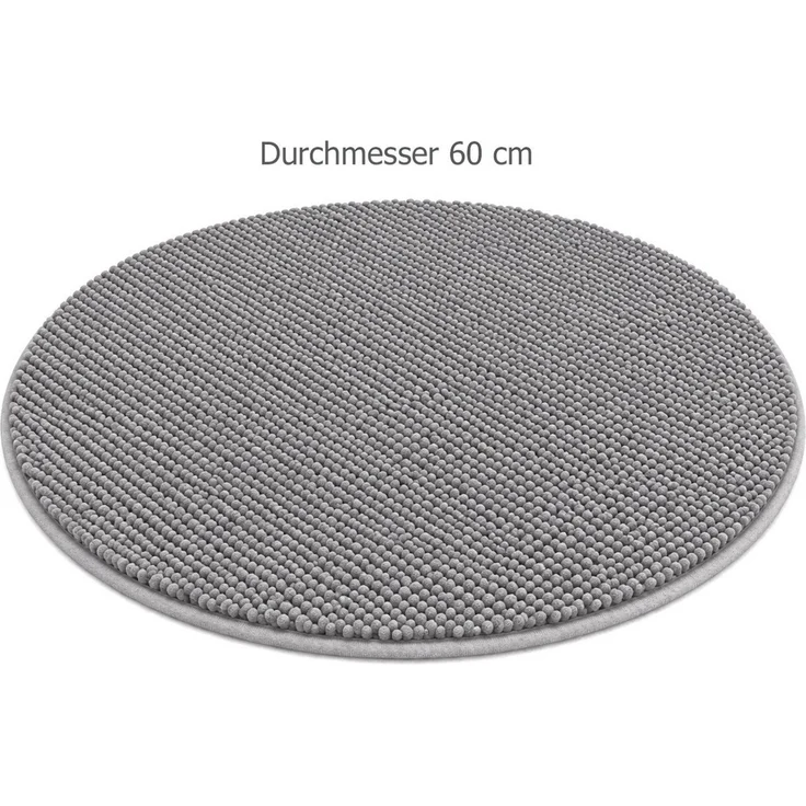 heimtexland Badematte Badvorleger Chenille Badteppich Duschvorleger, rutschhemmend beschichtet, Fußbodenheizung geeignet, schnell trocknend, strapazierfähig, fußbodenheizungsgeeignet, rutschfest, saugstark, Polyester, rund, Rund 60 cm, Hochflor, super ... – Bild 3