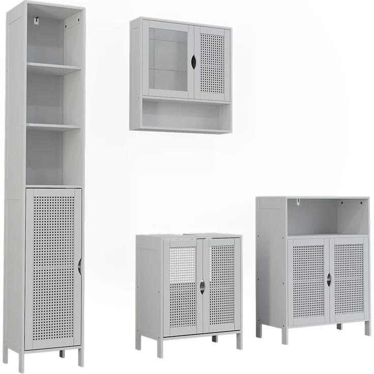Badmöbel-Set Liora Weiß 4-teilig Vicco – Bild 1
